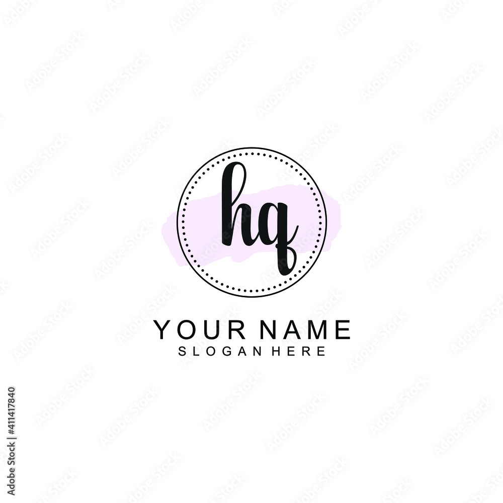 HQ Initial handwriting logo template vector HQ Initial handwriting logo template vector