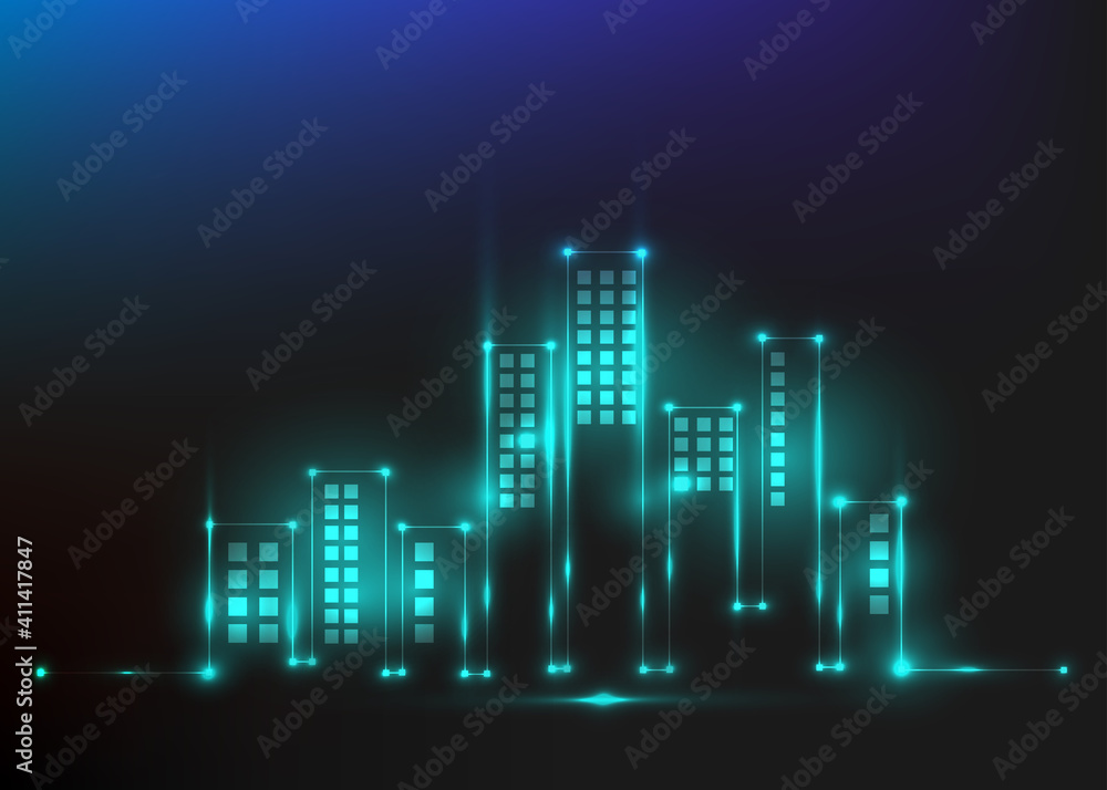 Building futuristic digital illustration vector Building futuristic digital illustration vector