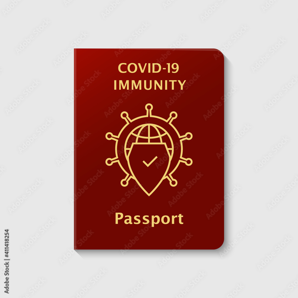 COVID-19 immunity passport concept as certificate of being immune against coronavirus and allowed to freely travel
