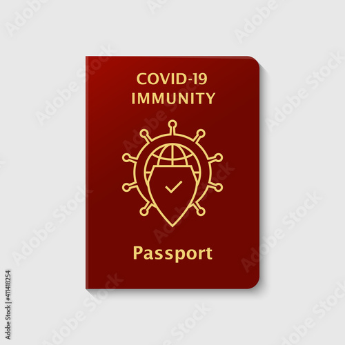 COVID-19 immunity passport concept as certificate of being immune against coronavirus and allowed to freely travel