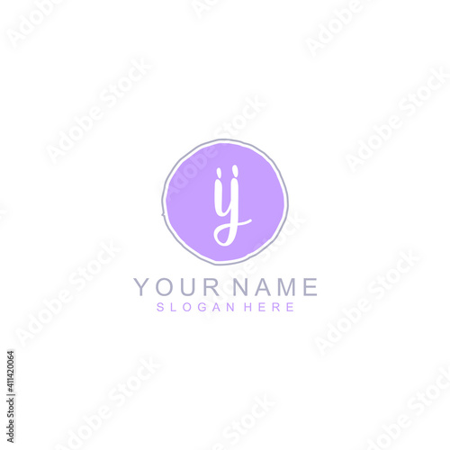 IJ Initial handwriting logo template vector