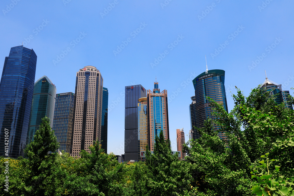 Architectural scenery of Lujiazui in Pudong, Shanghai, China