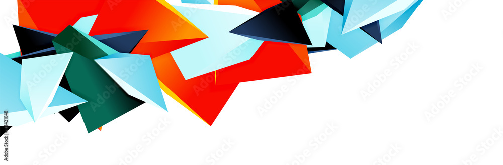 Fototapeta premium Triangle mosaic abstract background, 3d triangular low poly shapes. Geometric vector illustration for covers, banners, flyers and posters and other