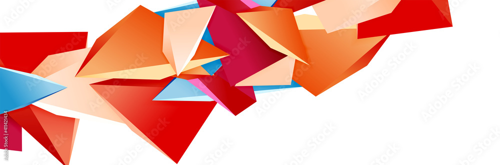 Triangle mosaic abstract background, 3d triangular low poly shapes. Geometric vector illustration for covers, banners, flyers and posters and other Triangle mosaic abstract background, 3d triangular low poly shapes. Geometric vector illustration for covers, banners, flyers and posters and other