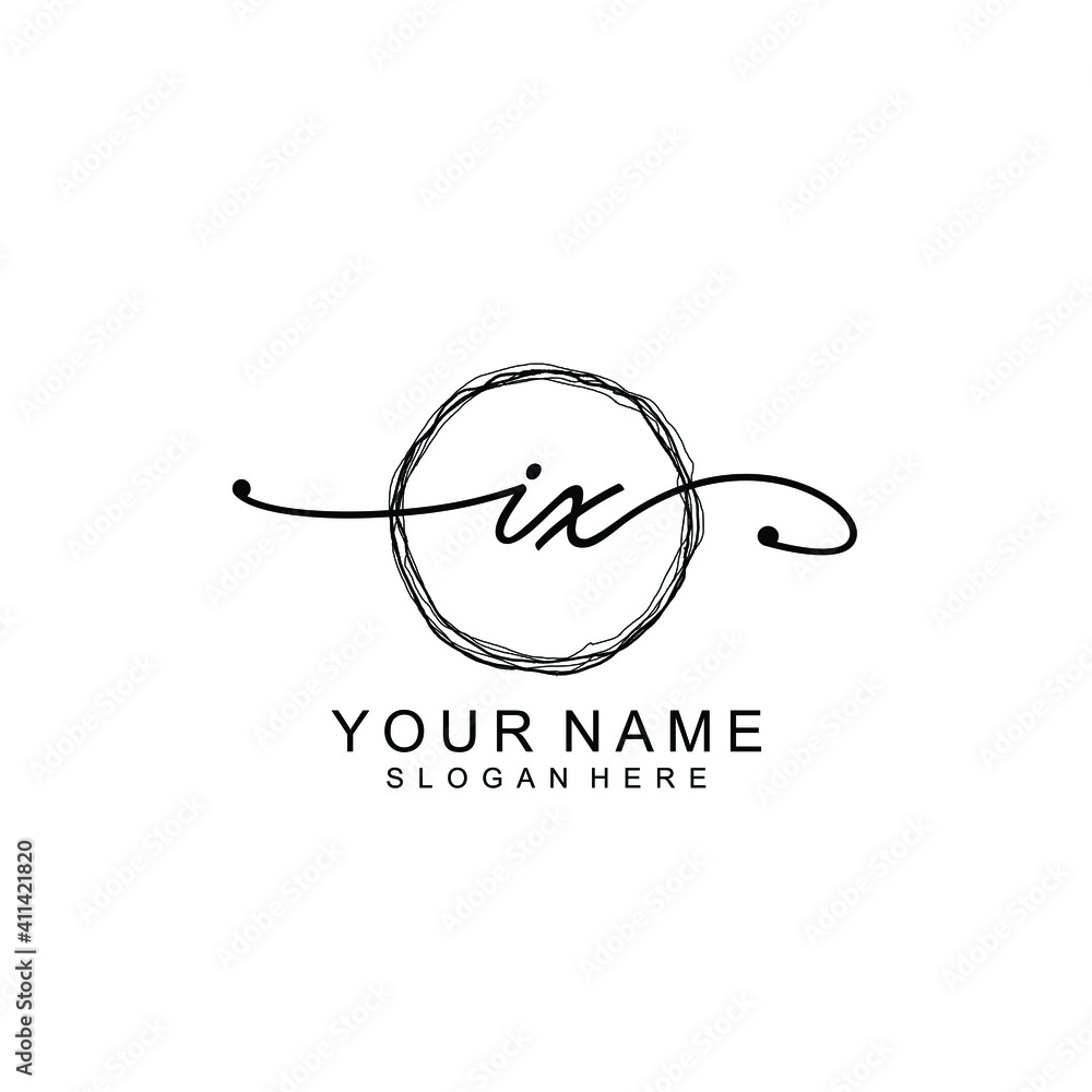 IX Initial handwriting logo template vector IX Initial handwriting logo template vector