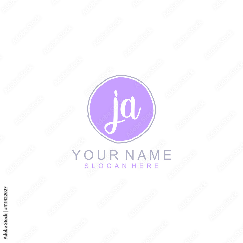 JA Initial handwriting logo template vector JA Initial handwriting logo template vector
