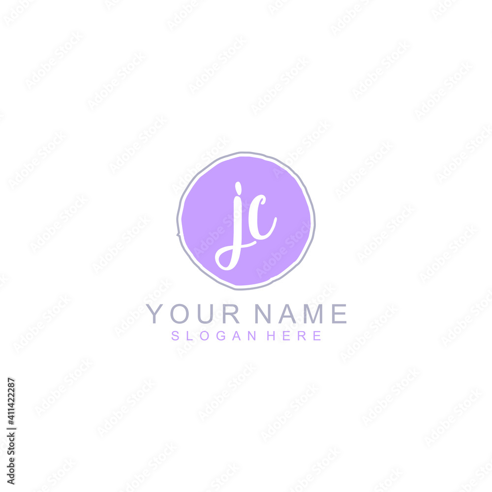 JC Initial handwriting logo template vector JC Initial handwriting logo template vector