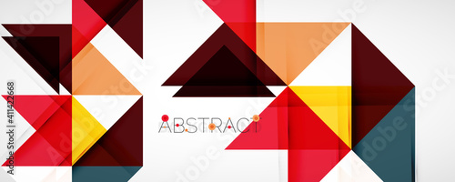 Geometric abstract background. Techno color triangle shapes. Vector illustration for covers, banners, flyers and posters and other designs