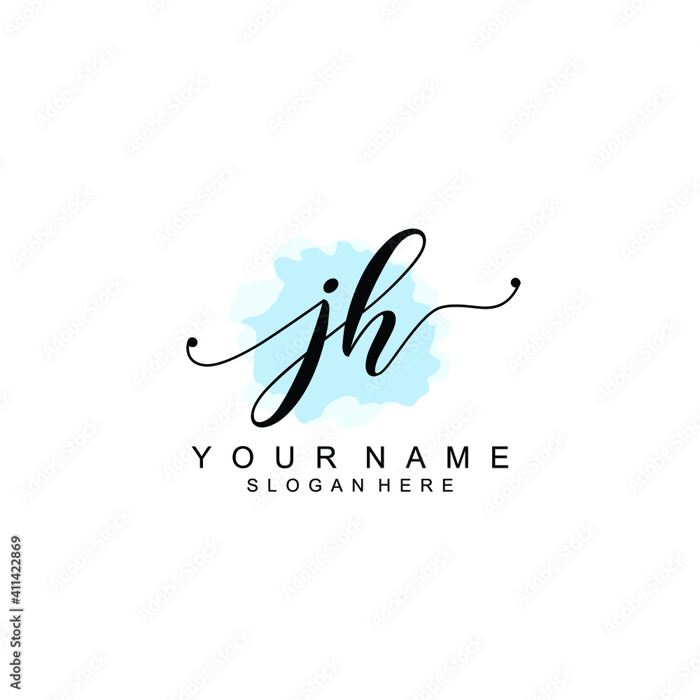 JH Initial handwriting logo template vector JH Initial handwriting logo template vector