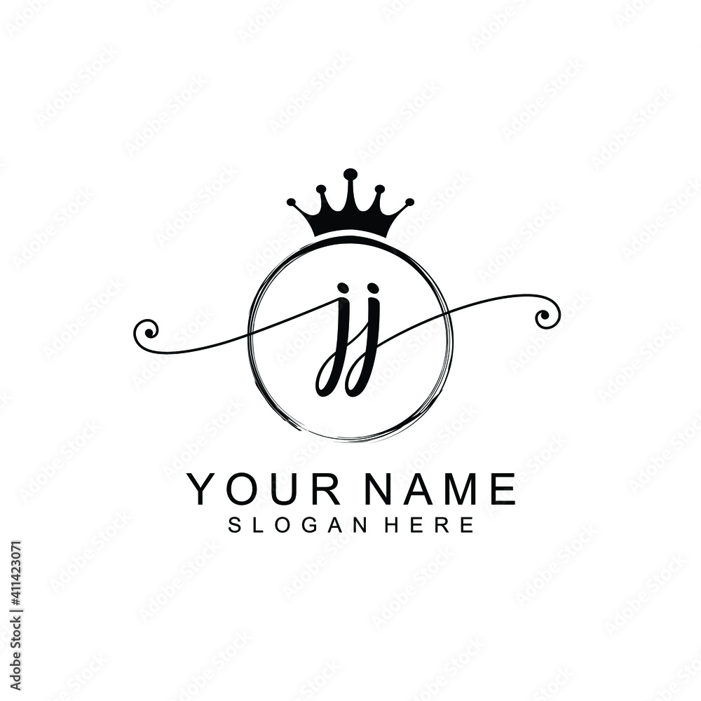 JJ Initial handwriting logo template vector JJ Initial handwriting logo template vector