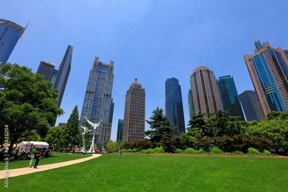 Architectural scenery of Lujiazui in Pudong, Shanghai, China