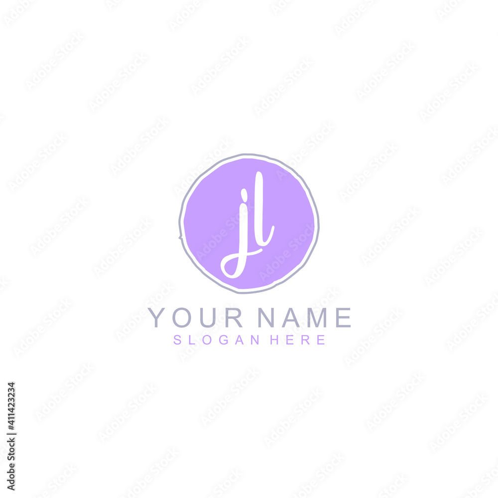 JL Initial handwriting logo template vector JL Initial handwriting logo template vector