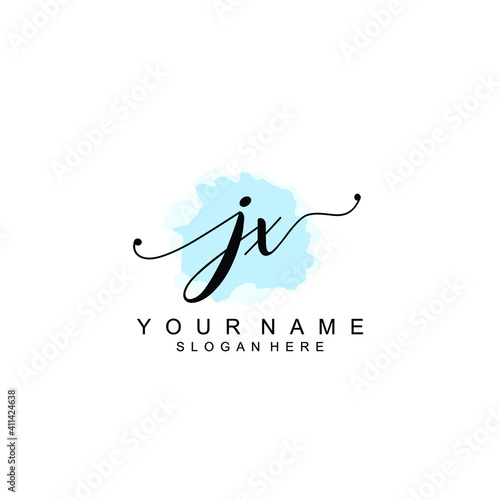 JX Initial handwriting logo template vector photo