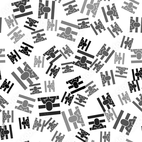 Black Prisoner icon isolated seamless pattern on white background. Vector.