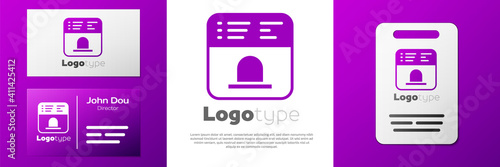 Logotype Ticket office to buy tickets for train or plane icon isolated on white background. Buying tickets. Ticket service. Logo design template element. Vector.