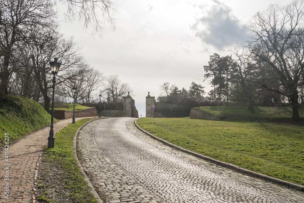 One of the many entrance gates at the Petrovaradin Fortress in Novi Sad, Serbia 