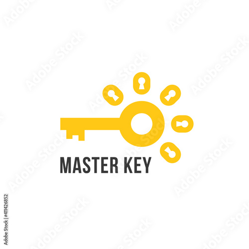 master key icon isolated on white