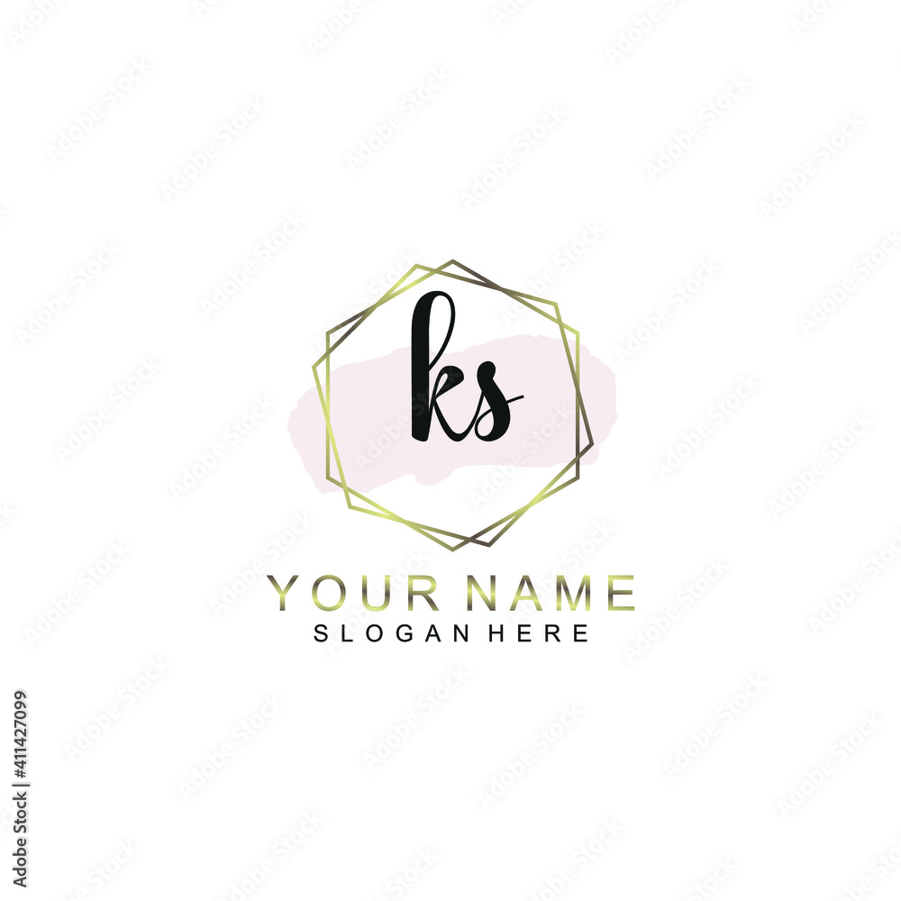KS Initial handwriting logo template vector KS Initial handwriting logo template vector