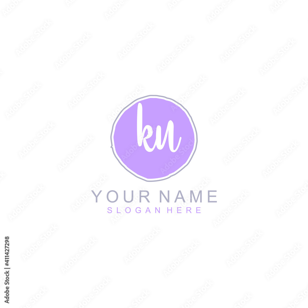 KU Initial handwriting logo template vector KU Initial handwriting logo template vector
