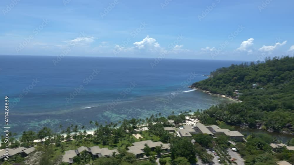 Elevated view of Baie Lazare on Mahe Island in the Seychelles Elevated view of Baie Lazare on Mahe Island in the Seychelles