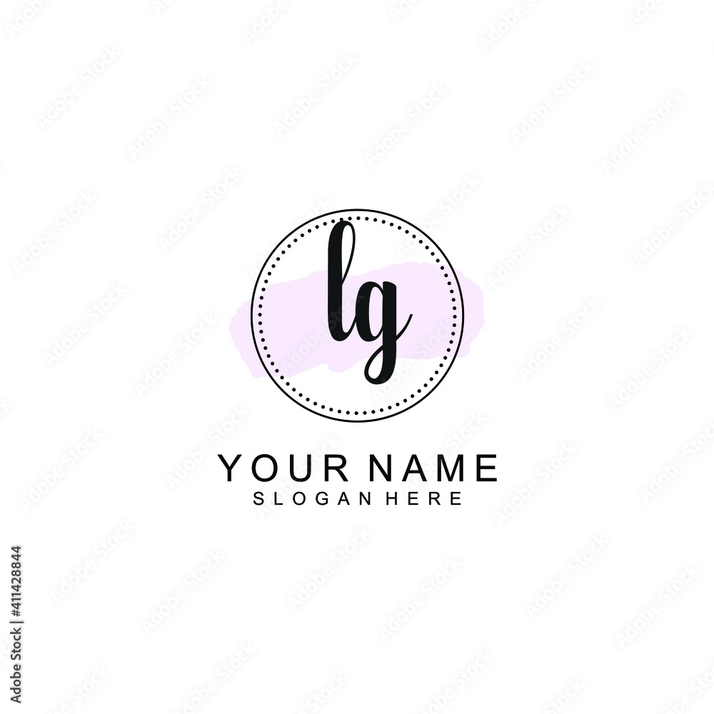 LG Initial handwriting logo template vector LG Initial handwriting logo template vector