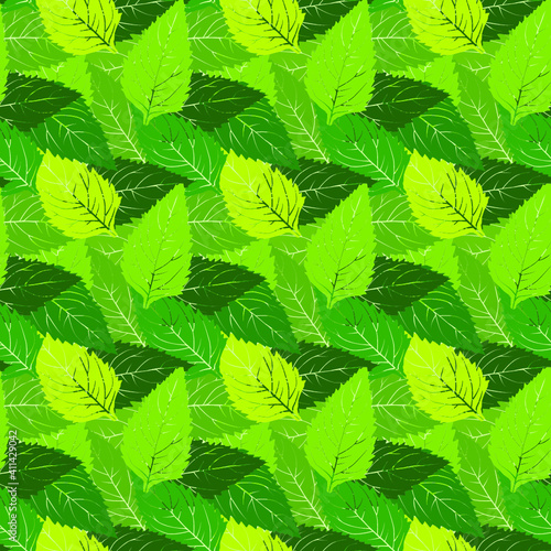seamless pattern green leaf. Seamless background with green leaf. Repeating texture. © Galatenko