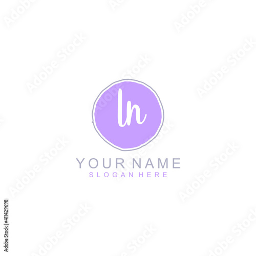 LN Initial handwriting logo template vector © LAURIS
