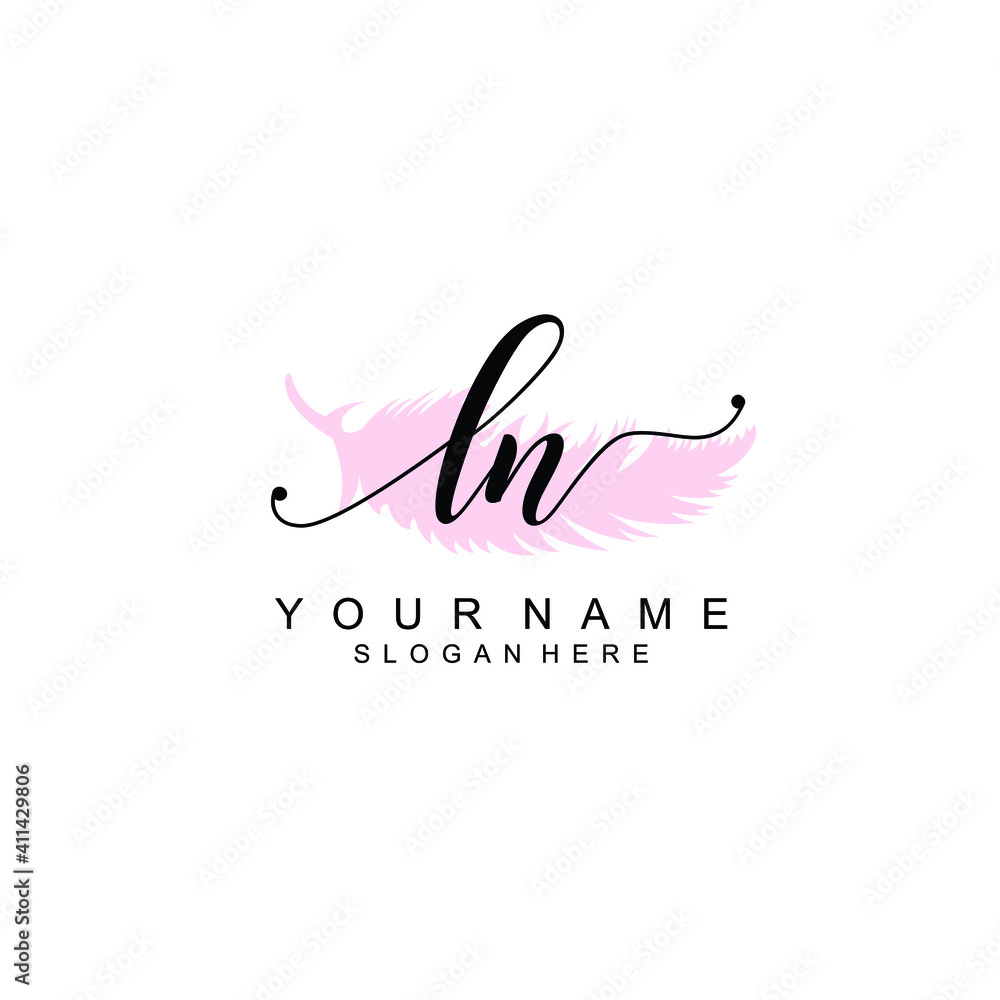LN Initial handwriting logo template vector LN Initial handwriting logo template vector