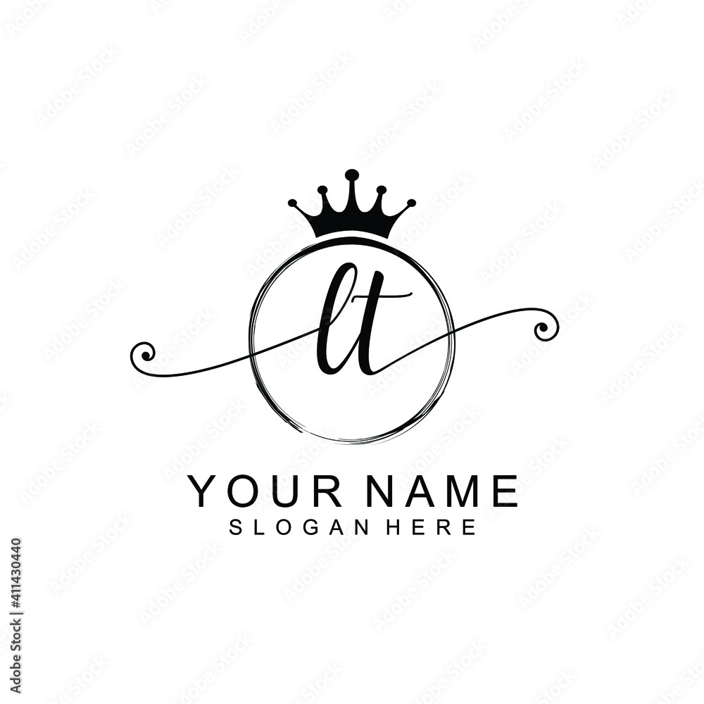 LT Initial handwriting logo template vector LT Initial handwriting logo template vector