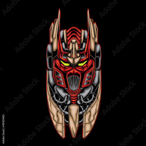 Anubis mecha illustration vector