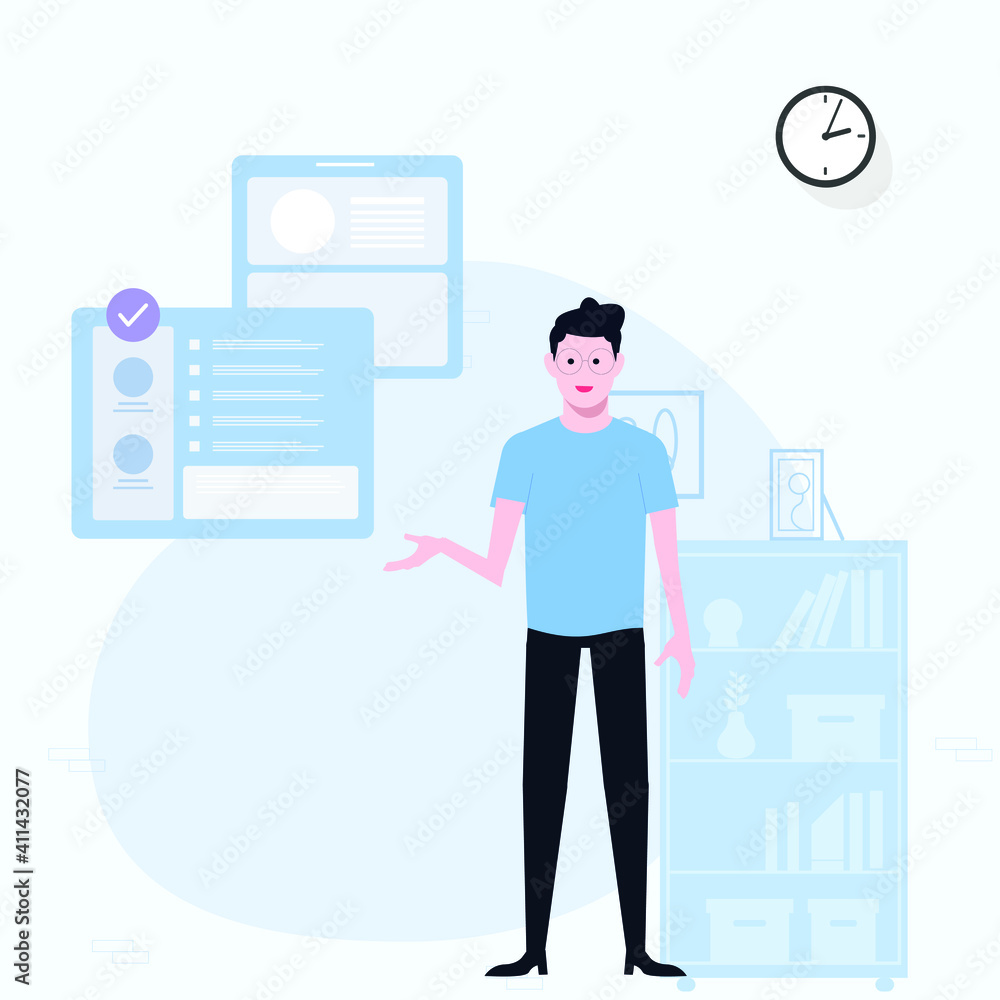 Cartoon businessman with vector illustration Cartoon businessman with vector illustration