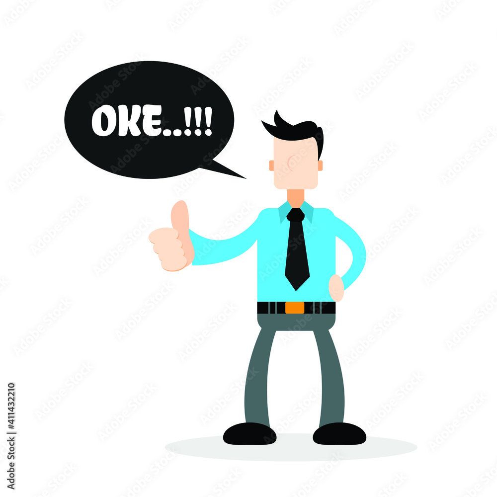 Cartoon businessman with vector illustration Cartoon businessman with vector illustration
