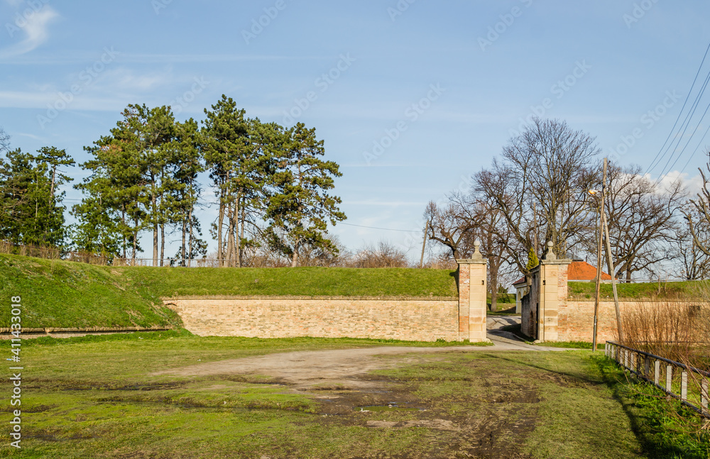 One of the many entrance gates at the Petrovaradin Fortress in Novi Sad, Serbia 