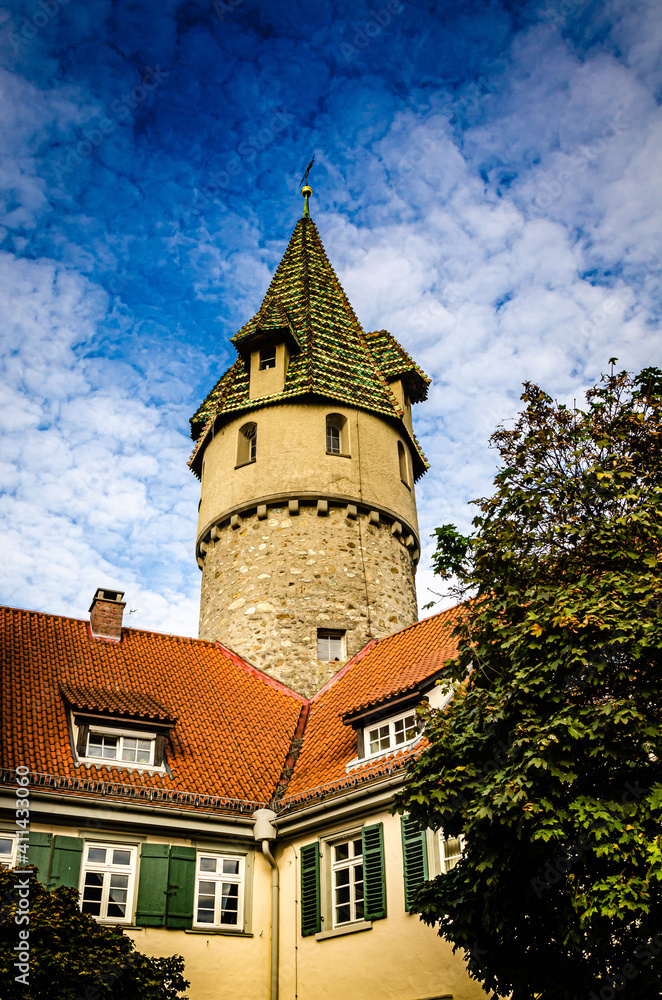 Grüner Turm in Altstadt von Ravensburg