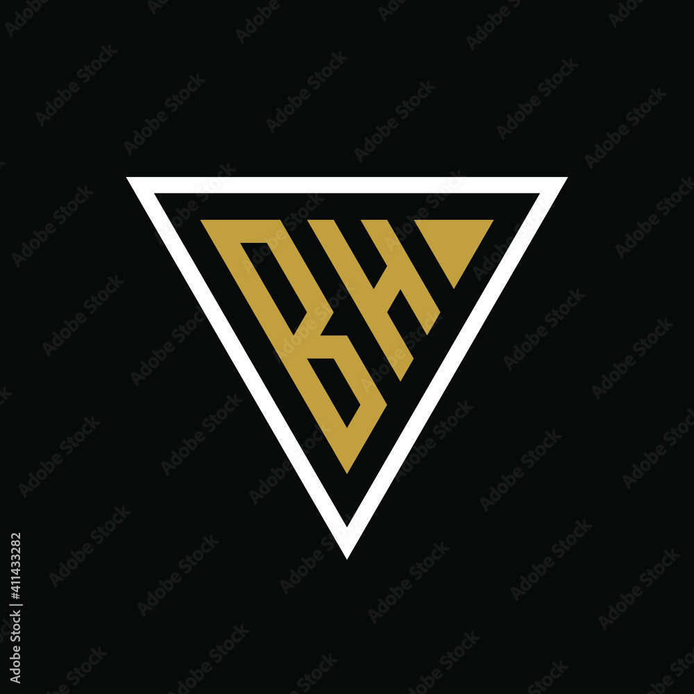 Initial letter BH triangle logo design Initial letter BH triangle logo design
