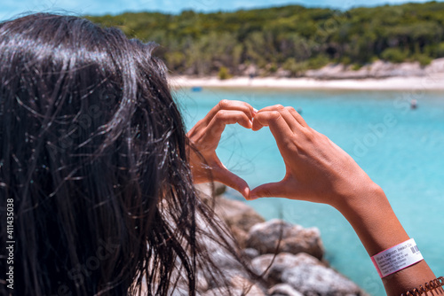 person with hair on the beach