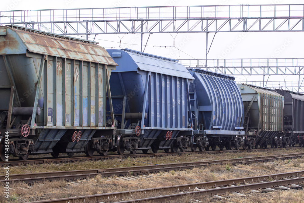 Old railway cars at the railway station Old railway cars at the railway station