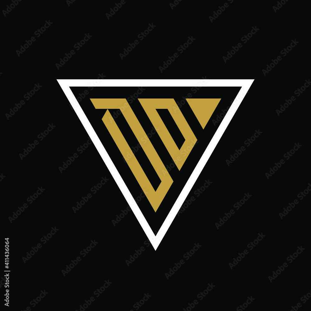 Initial letter DO triangle logo design Initial letter DO triangle logo design