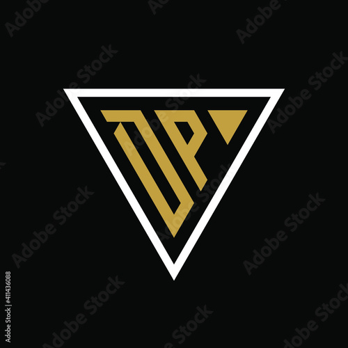 Initial letter DP triangle logo design