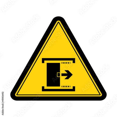 Door slide right to open symbol sign design vector illustration