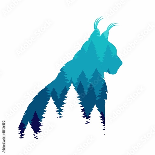 Silhouette of a lynx