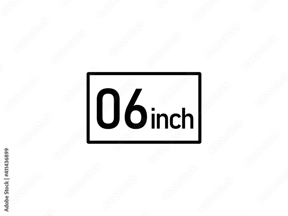6 inches icon vector illustration, 6 inch size 6 inches icon vector illustration, 6 inch size