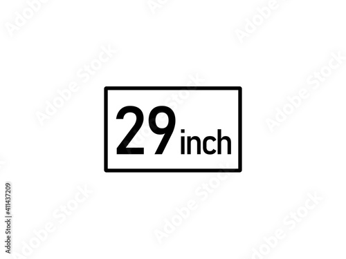 29 inches icon vector illustration, 29 inch size