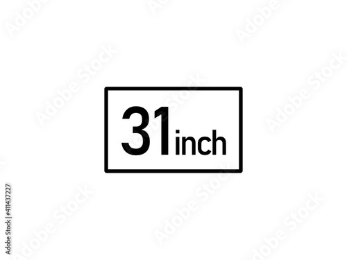 31 inches icon vector illustration, 31 inch size