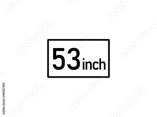 53 inches icon vector illustration, 53 inch size