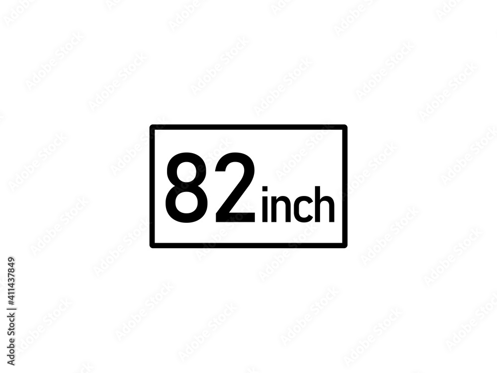 82 inches icon vector illustration, 82 inch size 82 inches icon vector illustration, 82 inch size