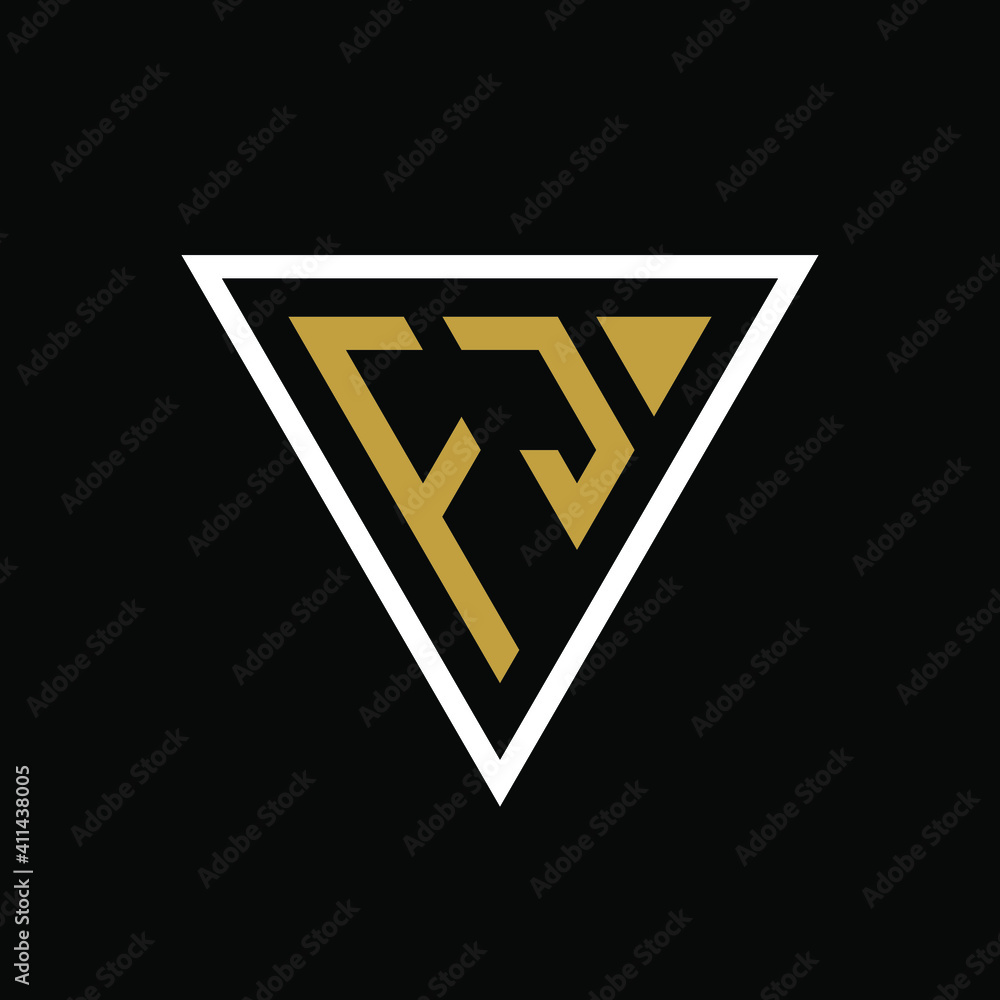 Initial letter FJ triangle logo design Initial letter FJ triangle logo design