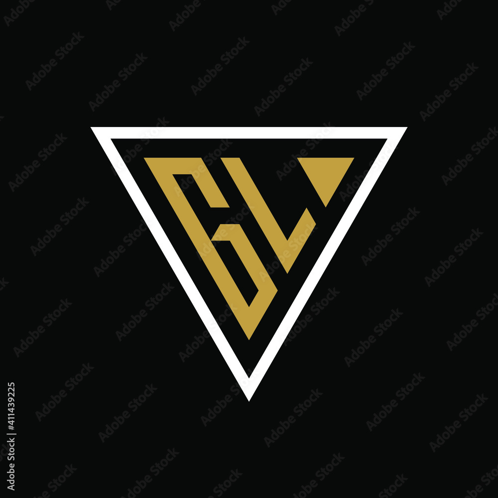 Initial letter GL triangle logo design Initial letter GL triangle logo design