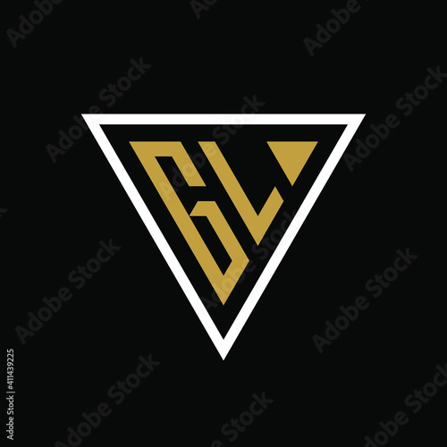 Initial letter GL triangle logo design