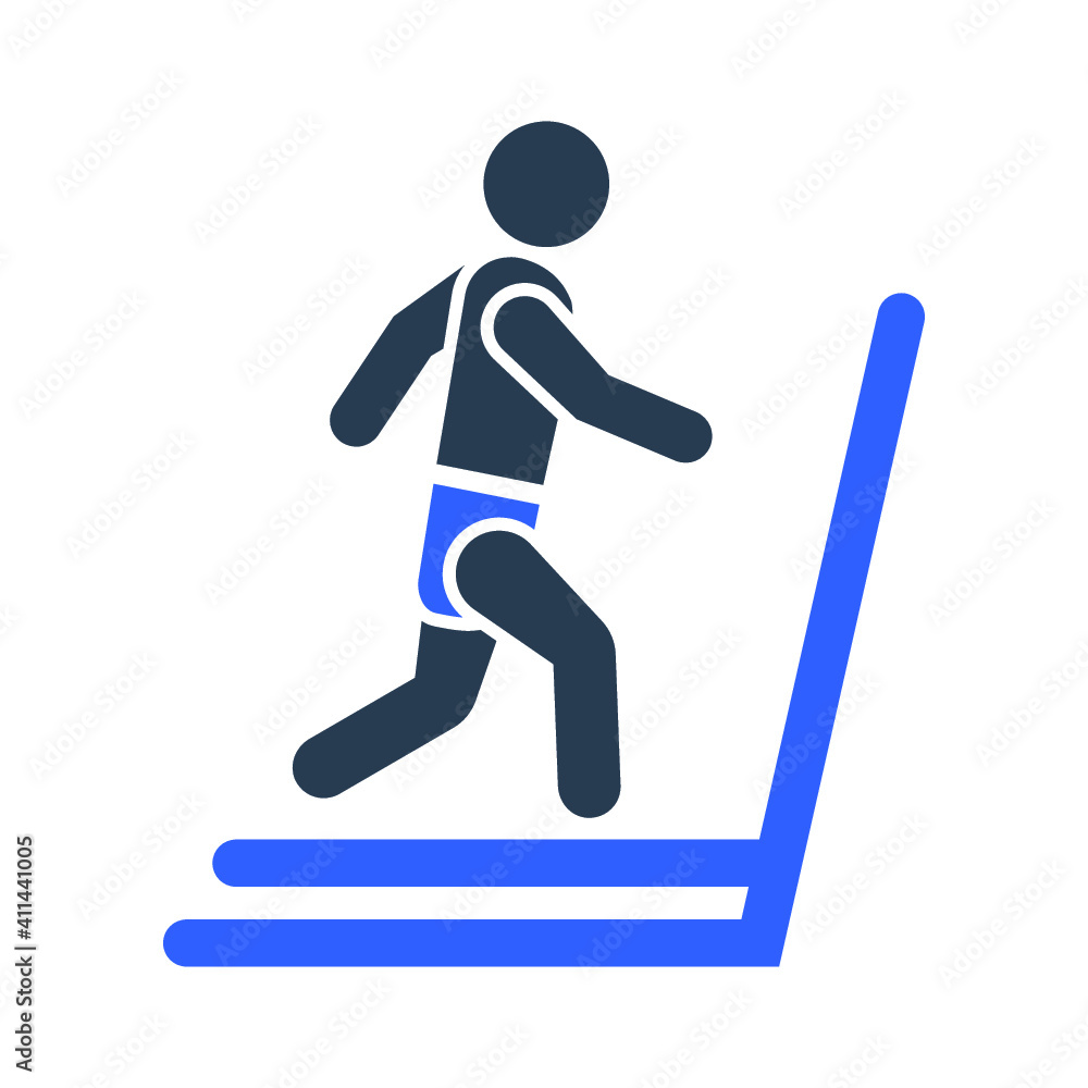 Treadmill running exercise icon